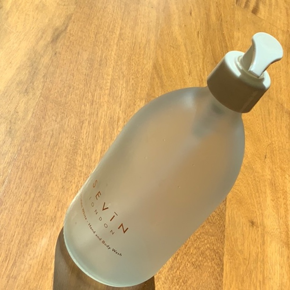 Sevin London Frosted glass Soap dispenser EMPTY hand soap dispenser